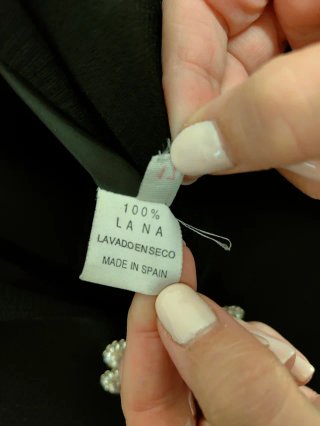 Chaqueta Lana Alta Costura Negra