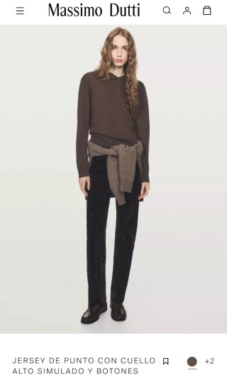 Jersey alto marrón XS y crema L Massimo Dutti