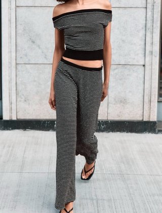 Conjunto Top y Pantalón Boucle rayas Zara
