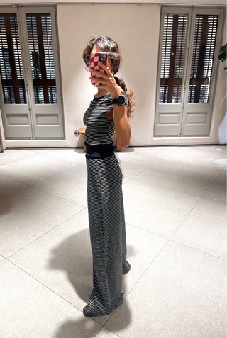 Conjunto Top y Pantalón Boucle rayas Zara