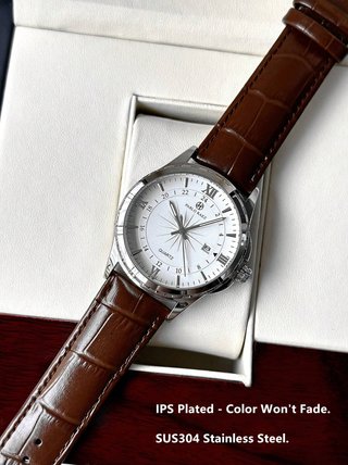 Reloj de Hombre de Cuero, Resistente al Agua
