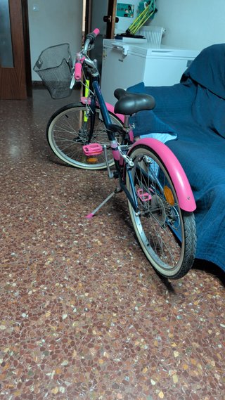Bicicleta niña rosa y azul