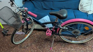 Bicicleta niña rosa y azul