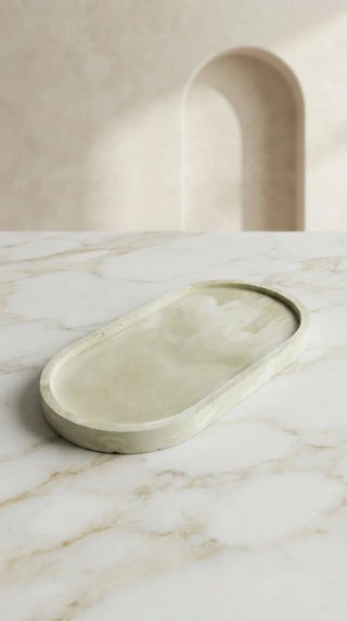 Vassoio in cemento artigianale per sapone