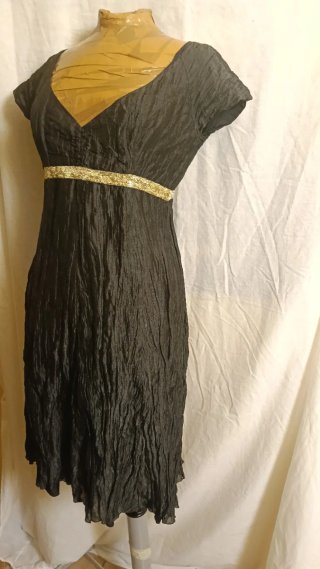 Vestido María José Navarro Negro Dorado