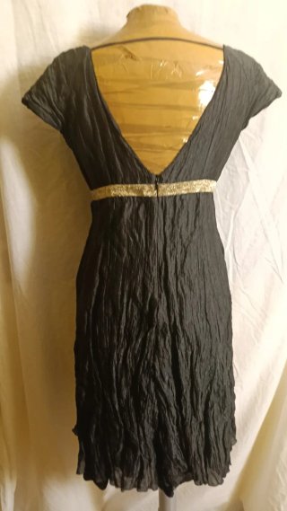 Vestido María José Navarro Negro Dorado