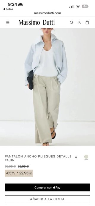 Pantalón Massimo Dutti Beige 40