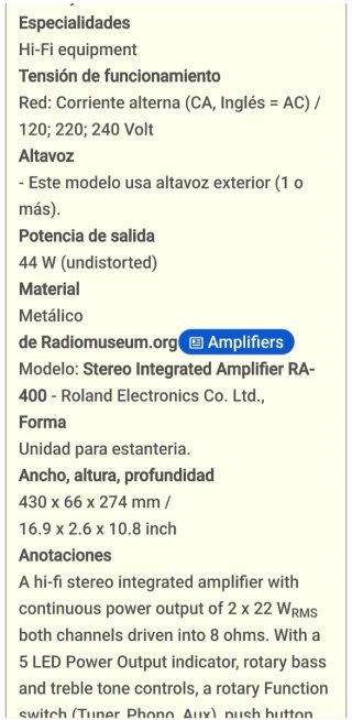 Amplificador Rotel RA-400 Vintage 1981