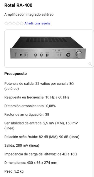 Amplificador Rotel RA-400 Vintage 1981