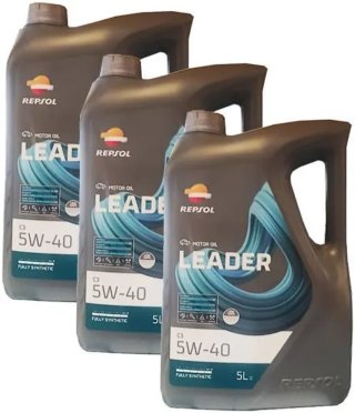 3x Repsol LEADER 5W-40 Aceite Motor