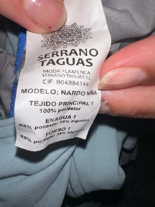 Traje de flamenca celeste con volantes 12 años