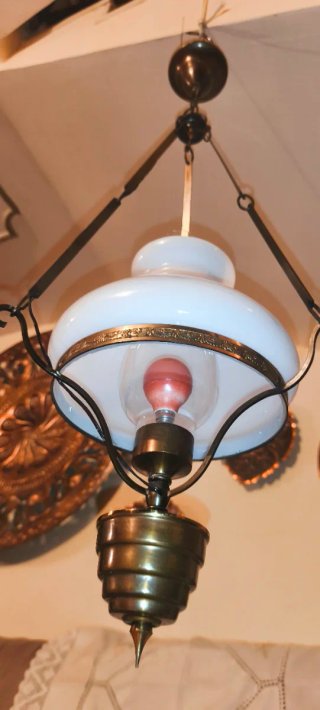 Lampadario Vintage Stile Lampada a Petrolio Ottone