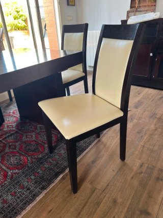 Mesa de comedor y 6 sillas.