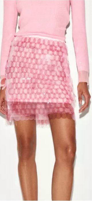 Falda mini rosa lentejuelas