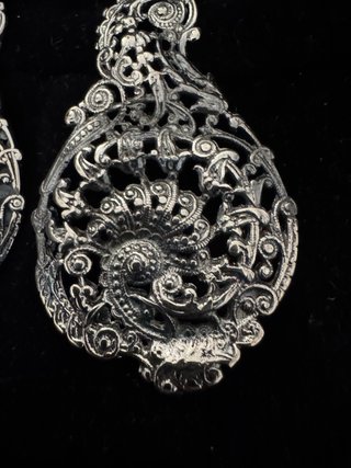 Aretes Vintage Filigrana Latón y plata Envejecida