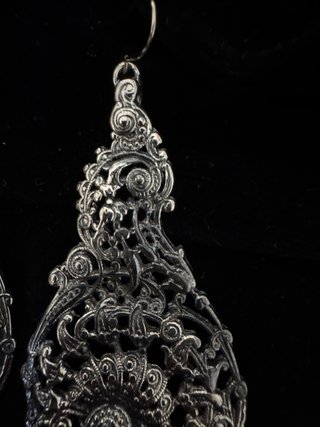 Aretes Vintage Filigrana Latón y plata Envejecida