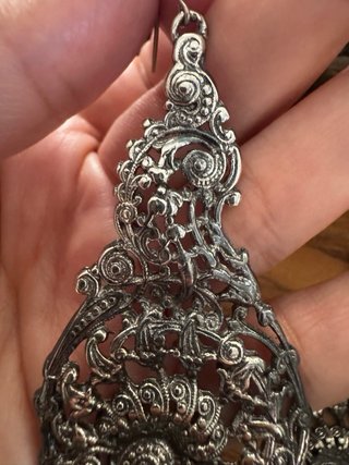 Aretes Vintage Filigrana Latón y plata Envejecida