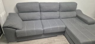 Sofá chaise longue gris