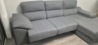 Sofá chaise longue gris