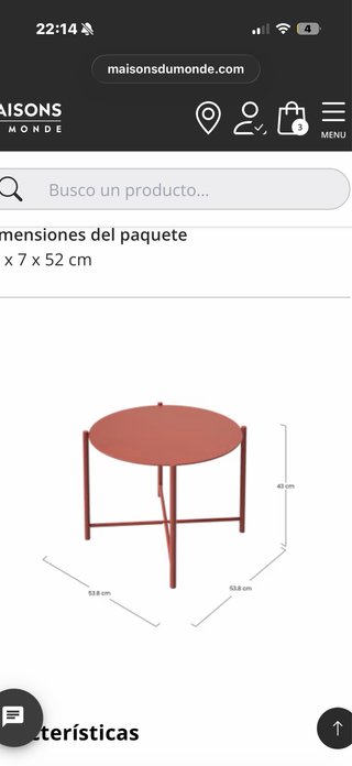 Mesa auxiliar terracota Maisons du Monde