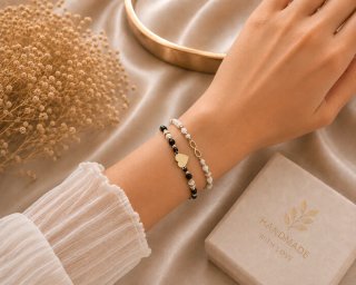Pulsera Mujer Cuentas Artesanal Ajustable Regalo