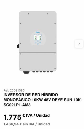 Inversor Híbrido Monofásico 10KW 48V Deye
