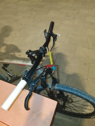 Bicicleta de montaña plateada