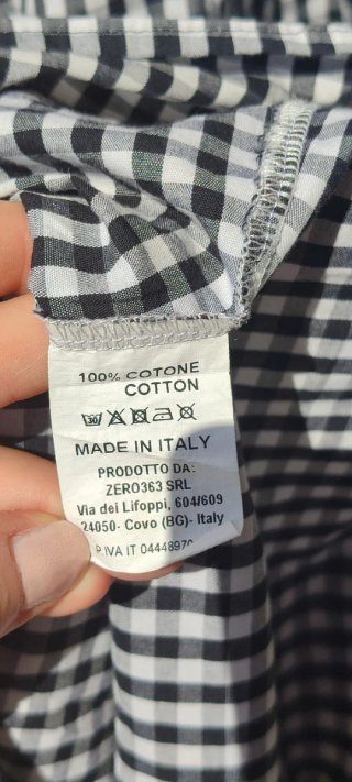 Abito AKUA cotone Vichy bianco e nero