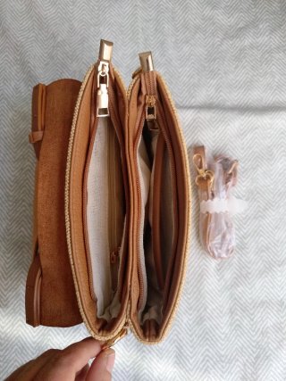 Bolso Irene Bag Piel y Rafia Nuevo