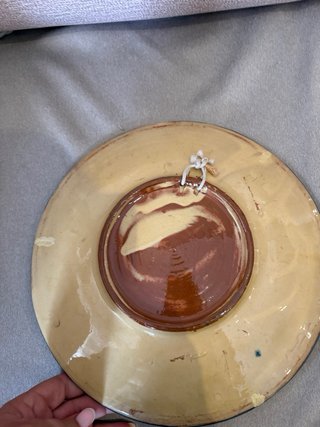 Piatto vintage in ceramica con danza