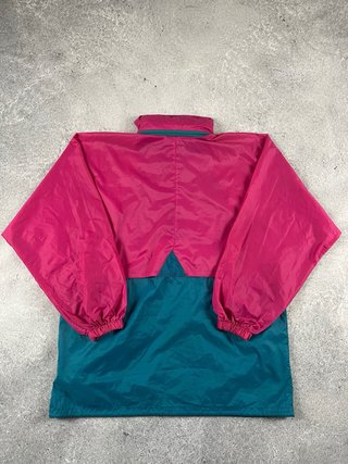 K-Way Cortavientos Vintage 90s Rosa Turquesa XL