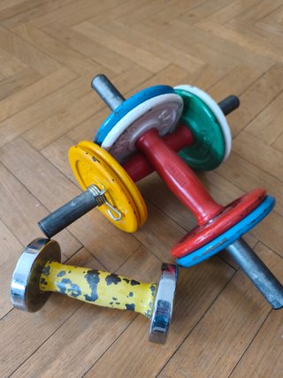 Pesas retro de colores