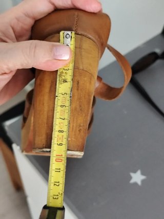 Sandalias de piel con plataforma de madera