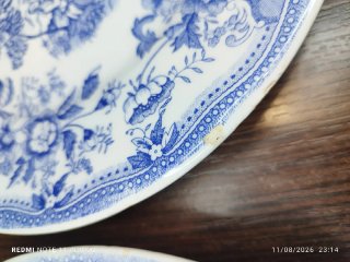 Lote 10 Platos Porcelana Vintage Azul
