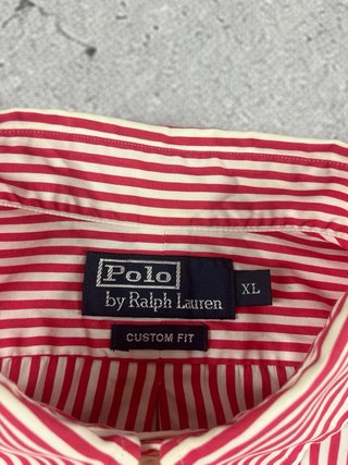 Camisa Polo Ralph Lauren Rayas Roja Talla XL