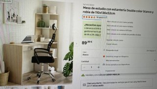 Mesa estudio con estantería Leroy Merlin