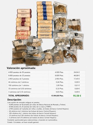 Lote monedas antiguas pesetas 50, 25, 5, 0.50, 0.1