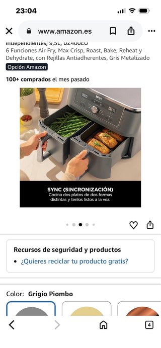 Freidora Ninja Max Dual Zone 9.5L