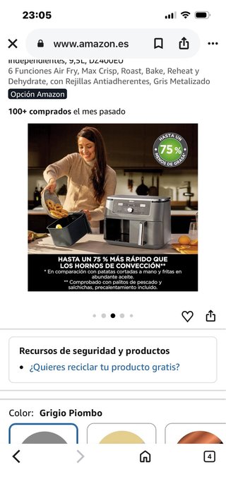 Freidora Ninja Max Dual Zone 9.5L