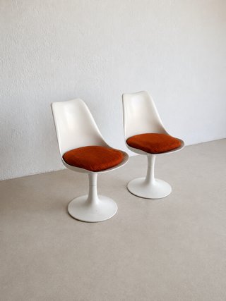 Sillas Vintage Tulip 60s Naranja y Blanco