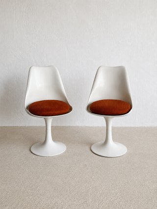 Sillas Vintage Tulip 60s Naranja y Blanco