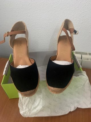 Zapatillas esparto Mimao negras/beige T39 sin estr