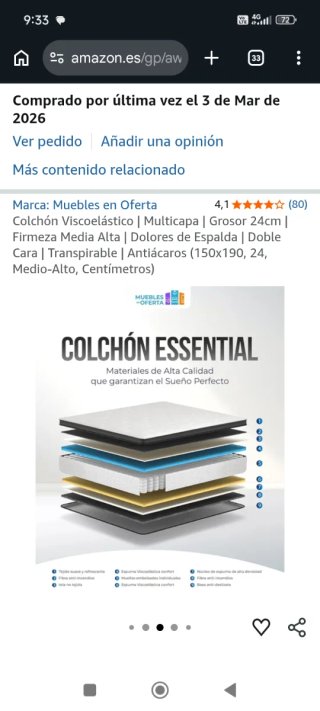 Colchón Viscoelástico Muebles en Oferta 24cm