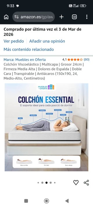 Colchón Viscoelástico Muebles en Oferta 24cm