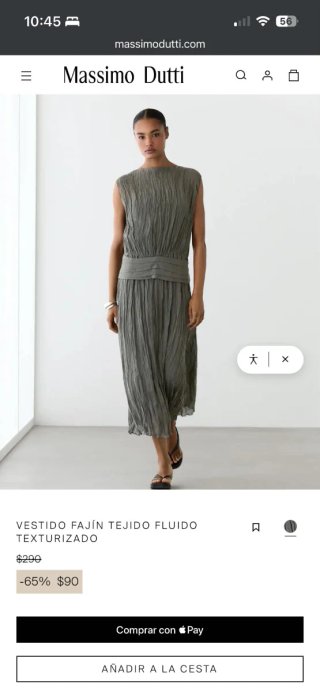 Vestido Massimo Dutti Verde Oliva S