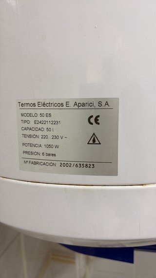 Termo eléctrico 50L Aparici