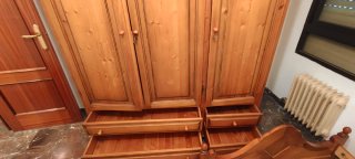 Armario de madera 3 puertas y cajones