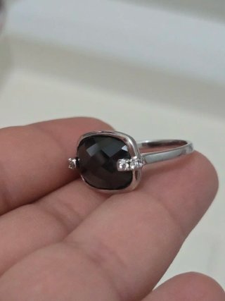 Anillo Plata 925 con Piedra Negra