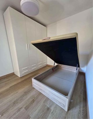 Base Cama Canapé Madera y Tela