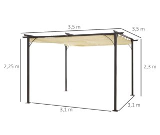 Pérgola metálica beige 3,5x3,5